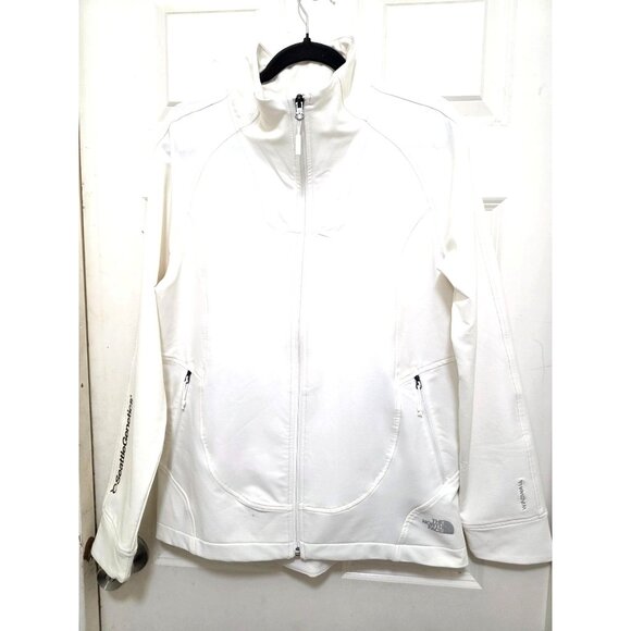 The North Face White Full-Zip Wind wall Softshell Jacket Women's L Polyester - Picture 2 of 10